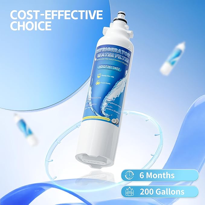 ADQ73613401 Replacement for LG LT800P, LT800PC, ADQ736134, ADQ73613402, Kenmore 9490, Kenmore 46-9490, Replacement Water Filters, Pack of 2