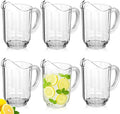 Tessco for you 6 Pcs Plastic Pitchers 60 Ounce Clear Restaurant Jug Large Water Pitcher Carafe Serve Milk Tea Juice Drink for Parties Container Dispenser Beer Jar
