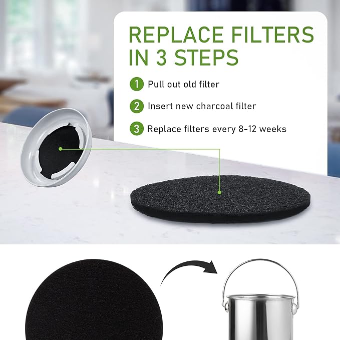 Charcoal Filters for Kitchen Compost Bin, 10 Pack Compost Filters for - Image 4