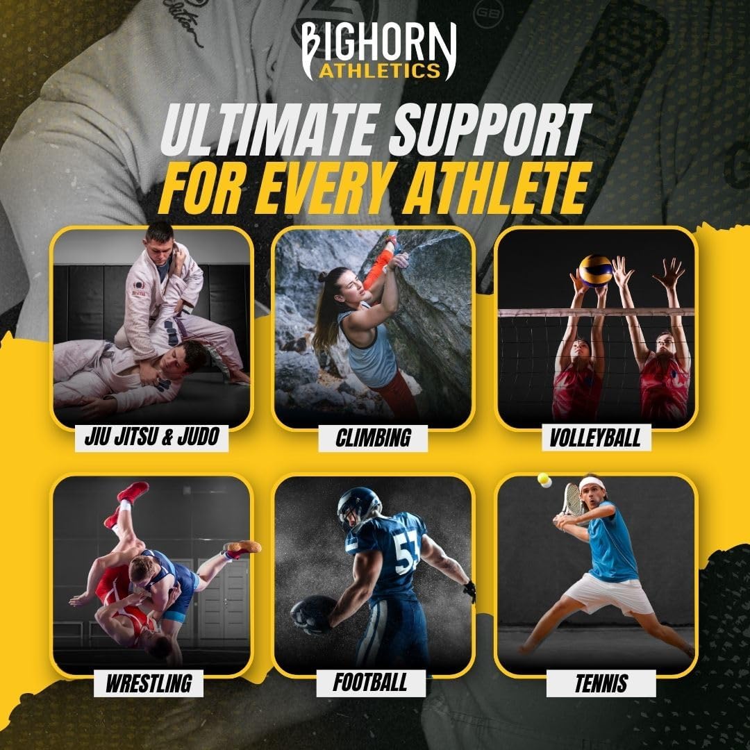 Bighorn Athletics Jiu Jitsu Finger Tape | Residue-Free Athletic Finger Tape for Sports & Injuries: Rock Climbing, Volleyball, Football, Basketball, Hands & Toes | 0.3-Inch x 45-feet, 8-Rolls, Red
