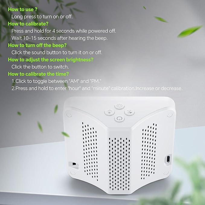 16-in-1 Air Quality Monitor Indoor with 7AQI Beep Alarm, CO2 Monitor, Air Quality Detector with PM1.0 | PM2.5 | PM10 | Temp | HUM | Formaldehyde | VOC Tester for Home Office Plant (Pearly White)