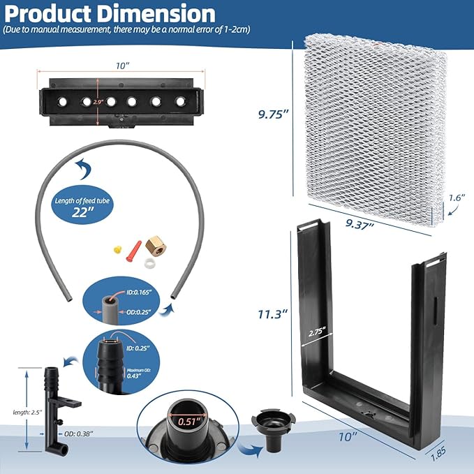 4793 Humidifier Maintenance Kit with Model No. 10 Water Panel Humidifier Filter Pad Compatible with AprilAire Whole-House Humidifier 550, 550A, 558 Humidifier Parts & Accessories
