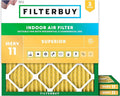 Filterbuy 19x19x1 Air Filter MERV 11 (MPR 1200) Allergen Defense Replacement (3-Pack), Electrostatic Pleated HVAC AC Furnace Filters, Made in USA (Actual Size: 19.00 x 19.00 x 0.75)