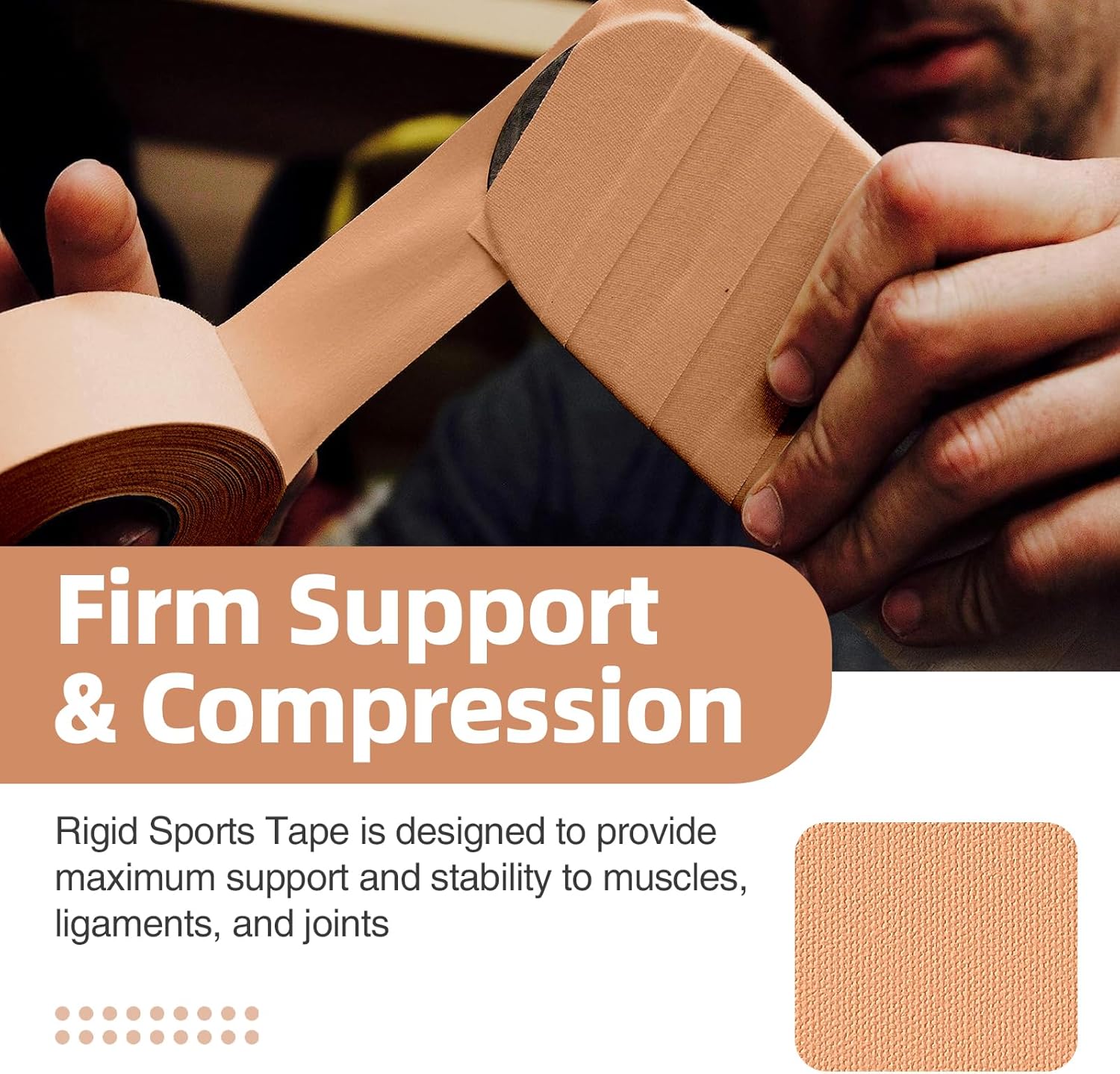 OK TAPE 4 Rolls Athletic Tape, Sports Tape for Injuries, Rigid, Easy Tear Medical Tape, Wrist Tape, No Sticky Residue | Secure Ankle, Finger, Knee- 1.5inch x 15yards (Beige)