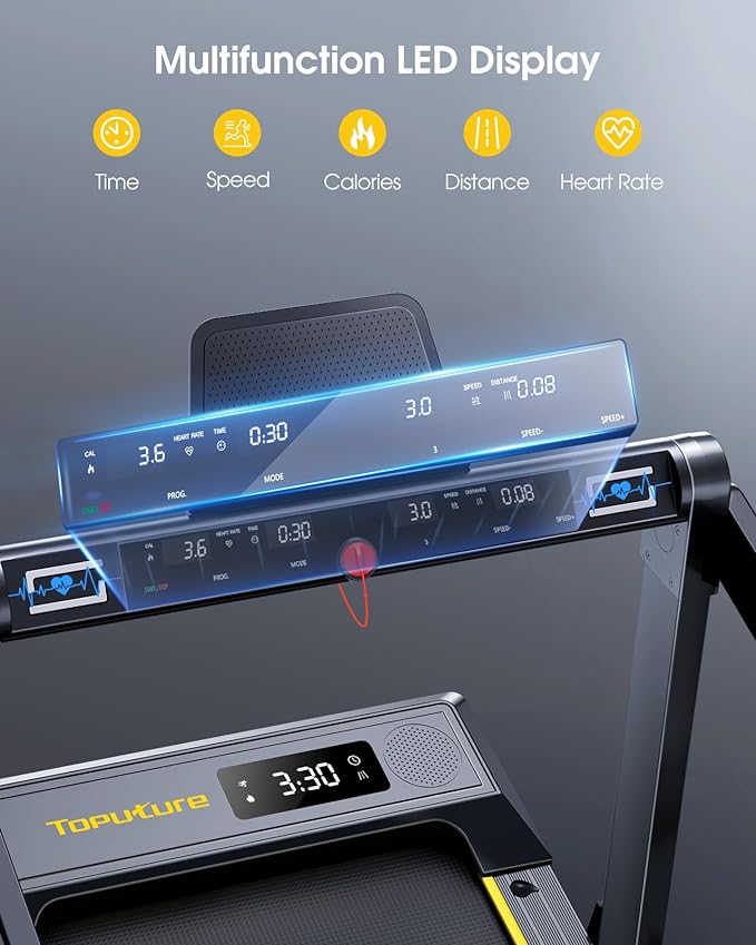 Walking Pad Treadmill with 12% Incline, 4 in 1 Folding Treadmill for Home/Office with Handle Bar, 2.5HP Under Desk Treadmills Portable Walking Pad with App & Bluetooth Speaker, 0.6-10MPH-FlexoryFit