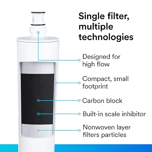 3M Water Filtration Replacement Cartridge for Commercial Ice Maker Machines HF20-S for High Flow Series ICE120-S, Reduces Sediment, Chlorine Taste and Odor, Cysts, Inhibits Scale (Pack of 2)