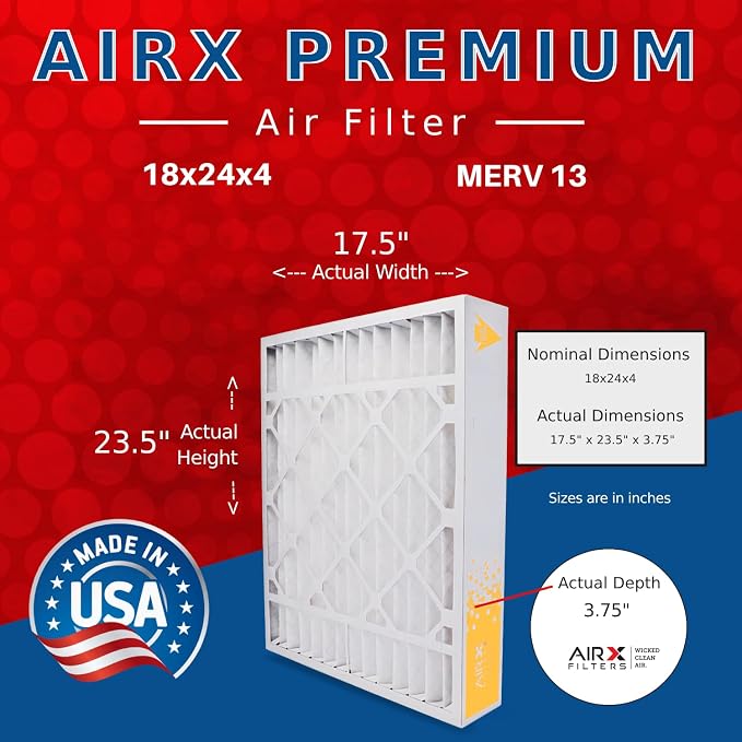 AIRX FILTERS WICKED CLEAN AIR. 18x24x4 Air Filter MERV 13 Electrostatic Pleated - Image 2