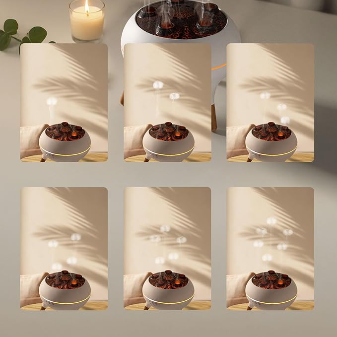 Mushroom Cloud 3-Timer Setting Aromatherapy Diffuser with 7-Smoke Modes & 7-Color LED, Water Jelly Shape Fog Machine for Home Decor, Bedroom, Office, Auto Shut-Off