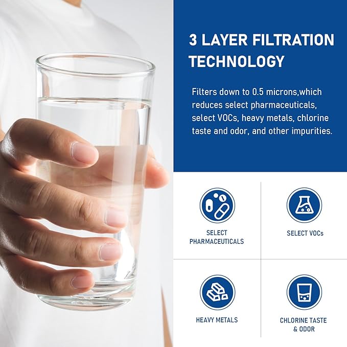 KAD4RXD1 Water Filter Replacement, Compatible with KitchenAid KAD4RXD1, KitchenAid KRFC300ESS, KBFS20EVWH, KBFS25EWMS, KFCO22EVBL, KFCP22EXMP, KFCS22EVMS, KFIS20XVMS, KFXS25RYMS (3 Pack)