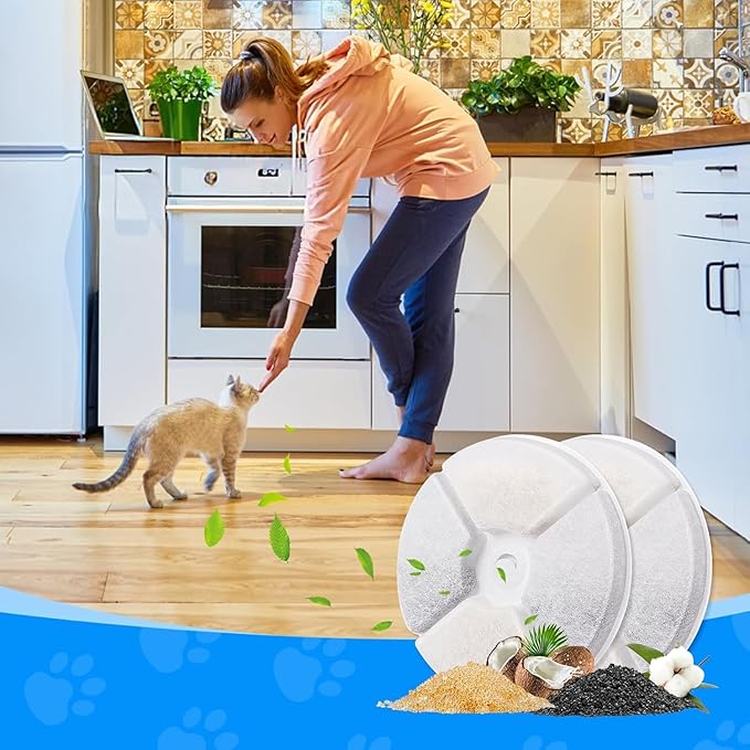 Cat Water Fountain Filter, 16 Pack Pet Fountain Filters, Pet Fountain Filter Replacement, Cat Water Filter Replacement for Pet Water Fountain