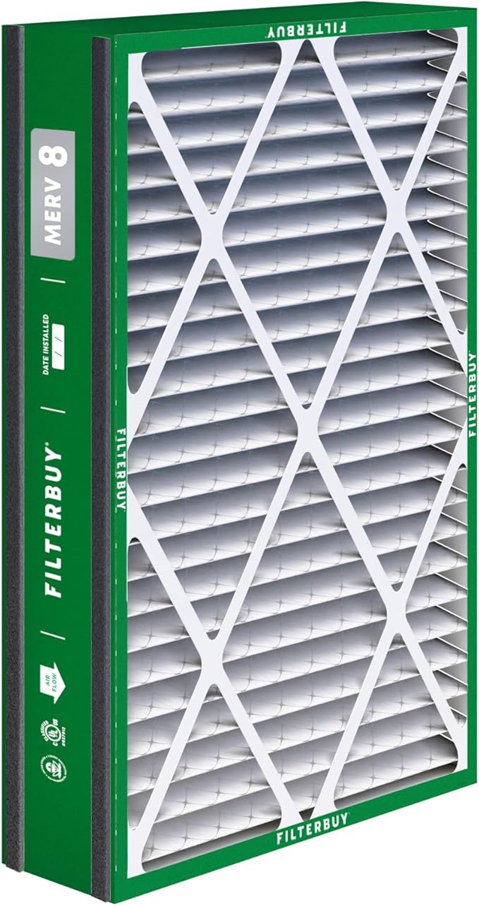 Filterbuy 16x25x5 Air Filter MERV 8 (MPR 700) Dust Defense Replacement (2-Pack), Pleated HVAC AC Furnace Filters for Trion Air Bear 255649-105 and More (Actual Size: 15.63 x 24.13 x 4.88)