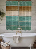 Vintage Plank Turquoise Brown Window Valance Curtains, Farmhouse Wood Grain by IDOWMAT