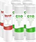 SimPure 1-3 Stage Reverse Osmosis Water Filter Replacement Set, Compatible with APEC Essence & Ultimate Series, 2 Sets Pre-Filter for ROES-50, ROES-PH75, RO-90, RO-PERM & Most 10" Water Filter Systems