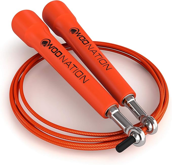 WOD Nation Adjustable Speed Jump Rope For Men, Women & Children - Blazing Fast Fitness Skipping Rope Perfect for Boxing, MMA, Endurance-FlexoryFit