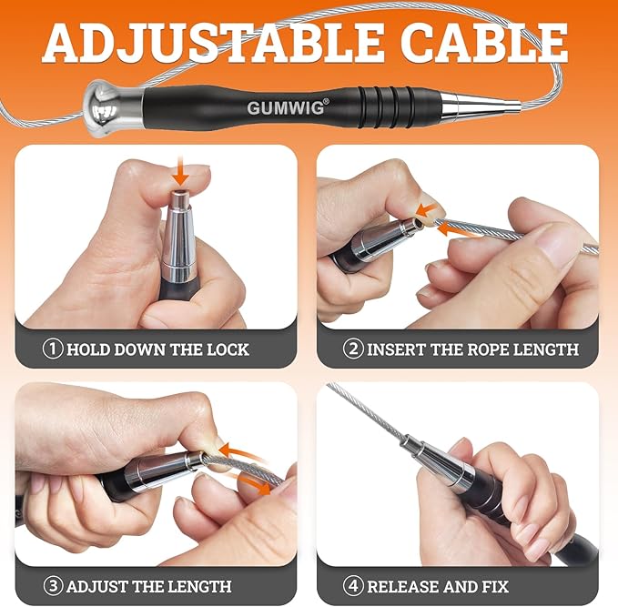 High Speed Jump Rope for Adults Men Women, Double Under Jumping Ropes for Workout Fitness Professional Training Boxing, Weighted Skipping Workout with Tang-free Cable, Stainless Steel Handle with Removable Counterweight Rob-FlexoryFit