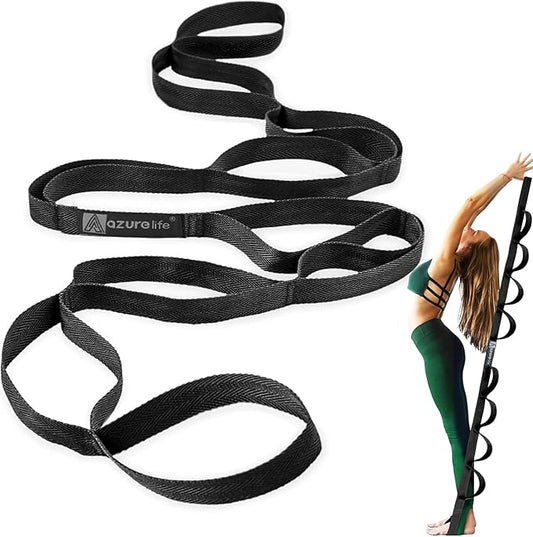 Premium Durable Stretch Straps with Loops, Stretching Strap for Physical Therapy, Multi-Loop Yoga Strap Fitness Exercise Strap for Yoga, Pilates, Dance, Flexibility&Exercise-FlexoryFit