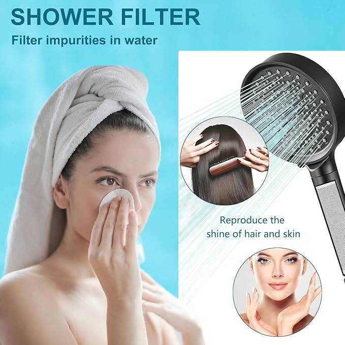 Water Replacement Filter for Shower Head,Compatible with COBBE Shower Head Handheld,Multi-layer Stage Filter for Hard Water Remove Chlorine and Harmful Substances,with non-woven fabric.2Pack
