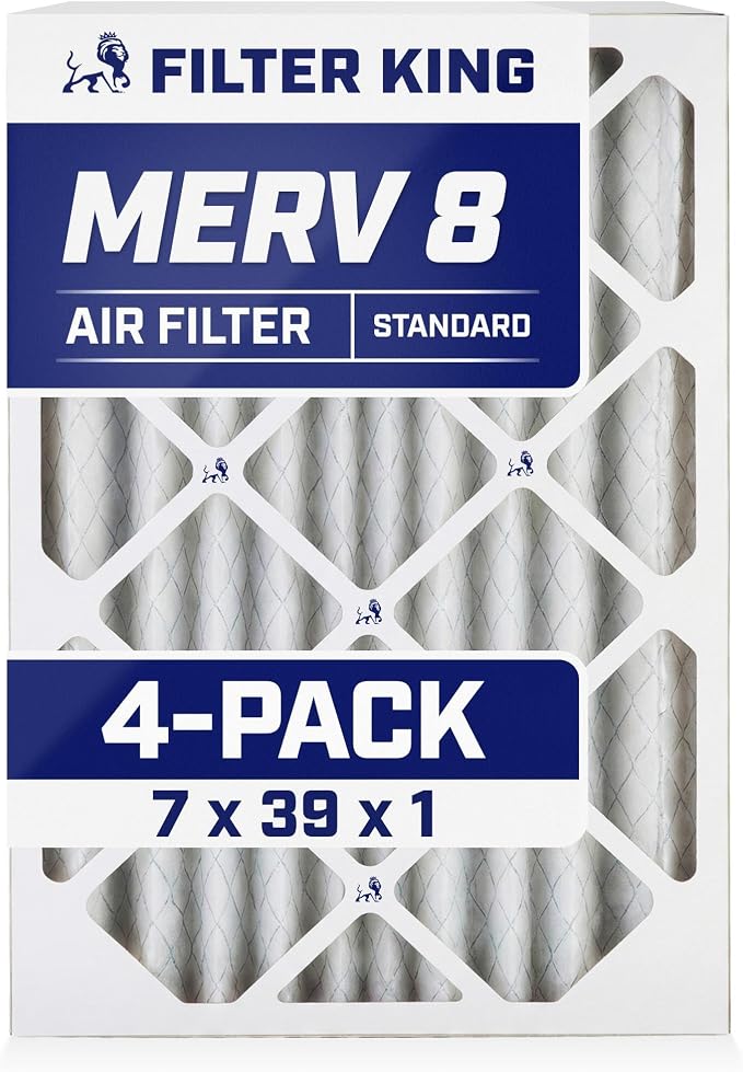 Filter King 7x39x1 Air Filter | 4-PACK | MERV 8 HVAC Pleated A/C Furnace by FilterKing
