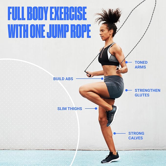 Sportbit Elite Beaded Jump Rope - Adjustable Speed Rope for Fitness, CrossFit, Boxing - Tangle-Free, Lightweight-FlexoryFit