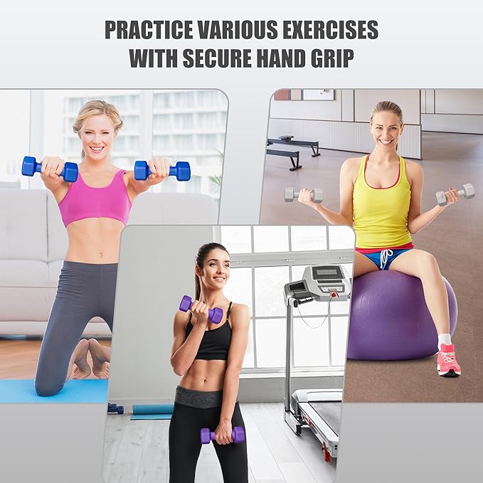 Ritafer 6-10 Pair Hex Rubber Dumbbell Set 350/450 and 550 lbsï¼?-50 lbs ）Hand Free Weight for Strength Coated Encased Iron Weights with Dumbbells Storage Rack Home Gym-FlexoryFit