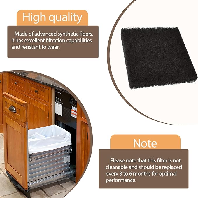 4 Pack 4151750 Trash Compactor Charcoal Air Filters 554358 WP4151750 Compatible with Whirlpool KitchenAid Maytag Jenn-Air Amana Inglis Magic Chef Trash Compactor AP6009134 PS11742279