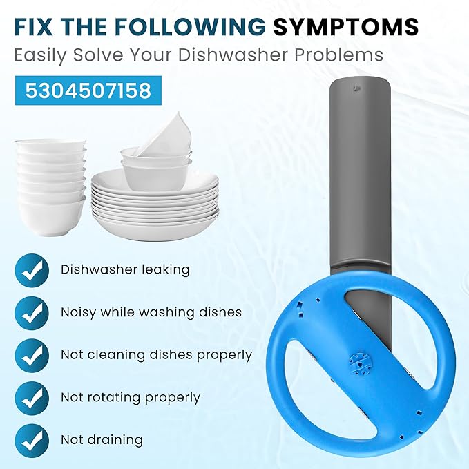 Upgraded 5304507158 Dishwasher Spray Arm Assembly Fit for Frigi-daire Dishwasher Spray Arm with 154252701 5304518968, Replaces 154821902 5304498139 by AMI PARTS