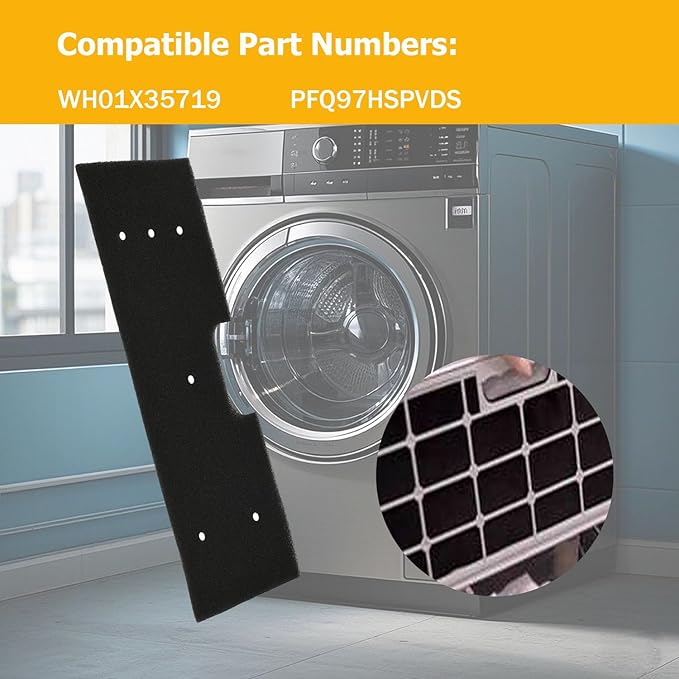 WH01X35719 Lint Filter Compatible with GE Washer Dryer Combo Replacement for Hand Washable Reusable Foam Lint Filter PFQ97HSPVDS 4pcs