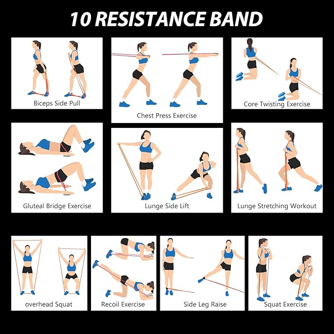 Resistance Bands for Working Out, Pull Up Assistance Bands, Exercise Workout Bands Set for Men Women, Stretch Bands for Physical Therapy, Muscle Training, Home Workouts-FlexoryFit