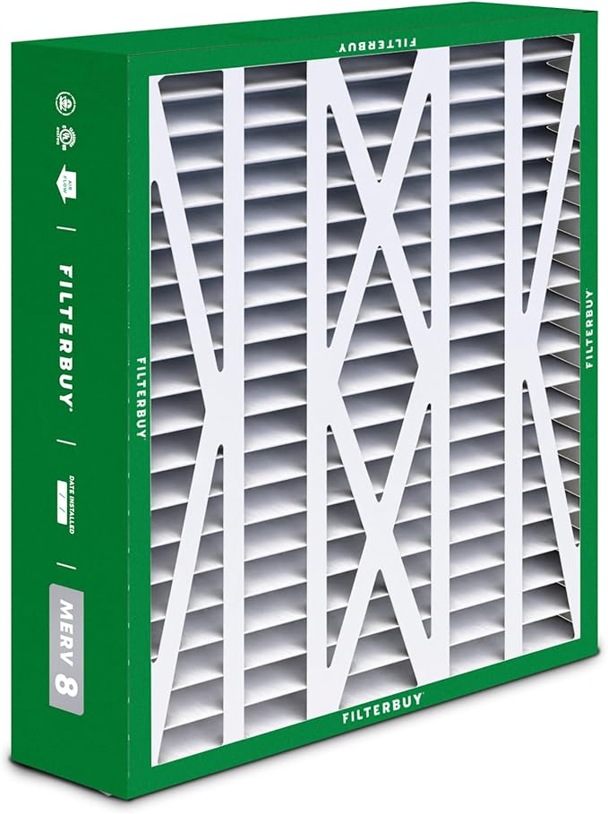 Filterbuy 17.5x21x5 Air Filter MERV 8 (MPR 700) Dust Defense Replacement (1-Pack), Pleated HVAC AC Furnace Filters for Rheem, Ruud, and Protech (Actual Size: 17.13 x 20.63 x 4.38)