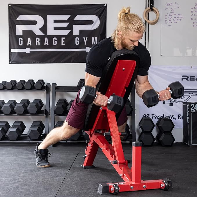 REP Fitness Rubber Hex Dumbbell Set, Adjustable Weight Pairs, Home Gym Equipment, Strength Training For Men Women, Black Coated Grips, Workout Rack Storage Optional, Heavy Lb Free Weights-FlexoryFit
