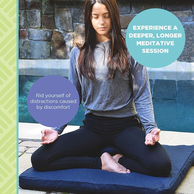 Bean Products Zafu Meditation Pillows for Sitting on Floor, Yoga Cushion, Cotton/Buckwheat Fill Yoga Pillow, Zafu Meditation Cushion, Zen Kneeling Prayer Pad- Made in USA - 14" Round - Forest Green-FlexoryFit