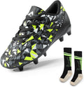 DREAM PAIRS Boys Girls Soccer Cleats Youth Firm Groud Athletic Outdoor Trainning Football Shoes for Little/Big Kid