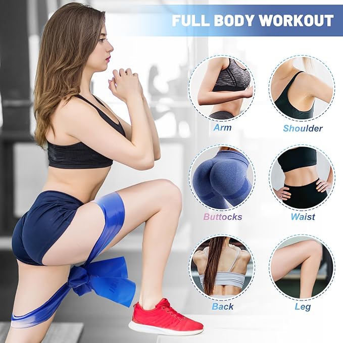 5 Pcs Resistance Bands, Professional Exercise Bands Elastic Stretch Bands for Fitness Yoga Pilates Stretching Strength Training, Workout Bands for Women and Men Home Gym-FlexoryFit