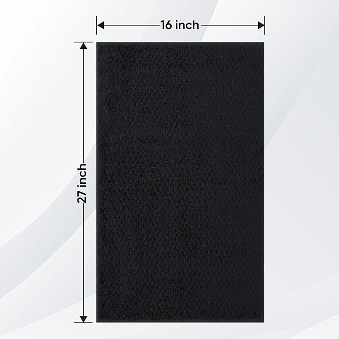 HOMEXCEL Black Gym Towels 6 Packs, (16x27 inches) Highly Absorbent Yoga Towel, Ultra Soft Hand Towels for Daily Use, Fast Drying Microfiber Workout Towels for Gym, Spa, Fitness, Camping, Hotel-FlexoryFit