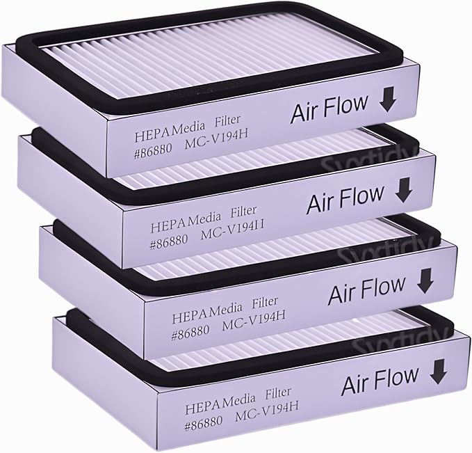 HEPA Filter Replacement for Kenmore EF-2, 86880, 20-86880, 40320, 610445, Panasonic MC-V194H, 4 Pack, White