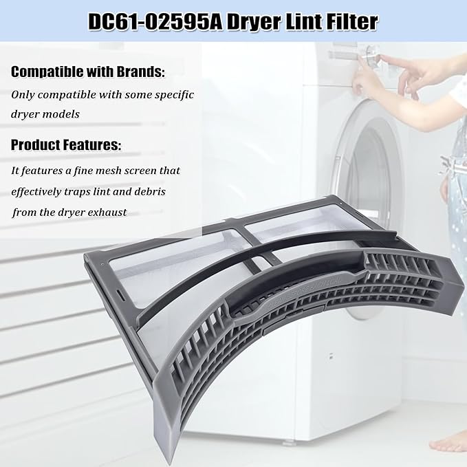 DC61-02595A Dryer Lint Filter Case Screen, Dryer Lint Trap Filter Assembly Replacement Parts AP4578777 EAP4206799 PS4206799