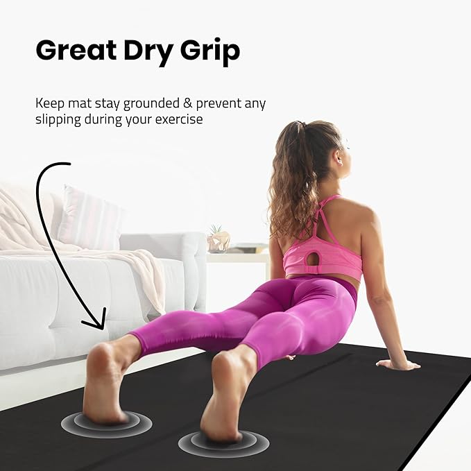 Extra Wide Yoga Mat for Men Women (72"L x 36"W) Non Slip Fitness & Exercise Mat with Alignment Marks for Yoga, Pilates, Floor Workouts-FlexoryFit