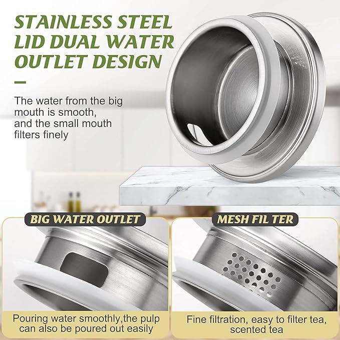 Glass Pitcher with Lid,3000ml - Hot/Cold Water Jug, Juice and Iced Tea Beverage Carafe