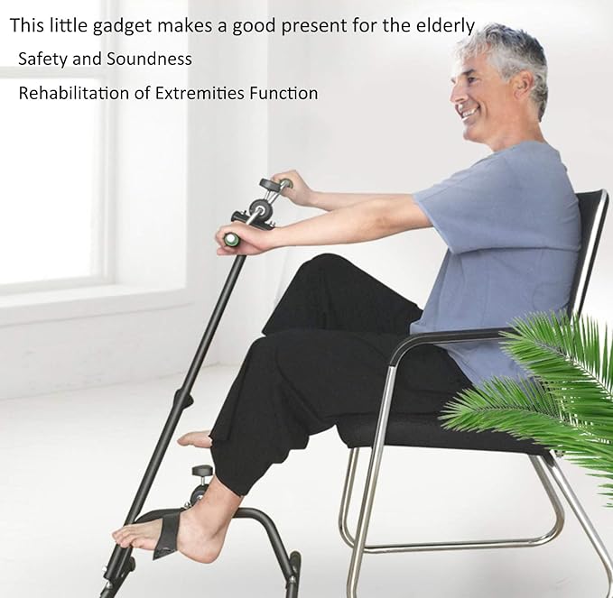 Pedal Exerciser Bike Hand Arm Leg and Knee Peddler Adjustable Fitness Equipment for Seniors, Elderly Home Pedal Exercise Bike for Total Body, with Gift Box & Monitor-FlexoryFit