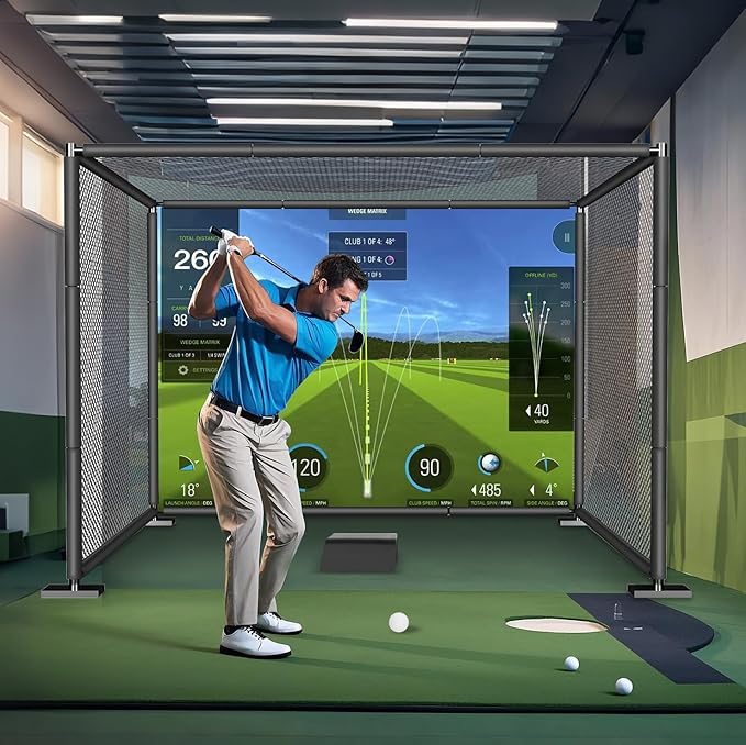 YUNIC Golf Driving Cage with Metal Frame - Choose Standard Hitting Target or Simulator Impact Screen