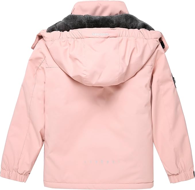 Keevoom Girl's Ski Jacket Winter Warm Thick Snow Coat Windproof Kids Outdoor Hooded Jackets-FlexoryFit