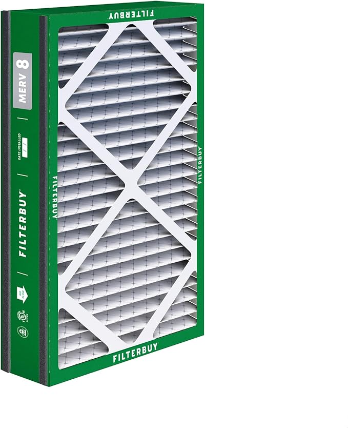 Filterbuy 16x25x3 Air Filter MERV 8 (MPR 700) Dust Defense Replacement (2-Pack), Pleated HVAC AC Furnace Filters for Trion Air Bear, Lennox X0581, and More (Actual Size: 15.63 x 24.13 x 3.00)