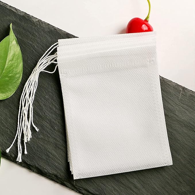 Yzurbu 50pcs 4''x6'' Cold Brew Coffee Filter Bags, No Mess Disposable Filter Bag with Drawstring for Coffee Grounds & Ice Tea