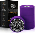 Bighorn Athletics Sports Tape | EZ-Tear Purple Athletic Tape for Wrist, Ankle & Foot Support | Zinc Oxide Infused & Latex-Free Adhesive, Breathable Cotton Fabric, 1.5-Inch x 45-Feet, 4 Rolls, Purple