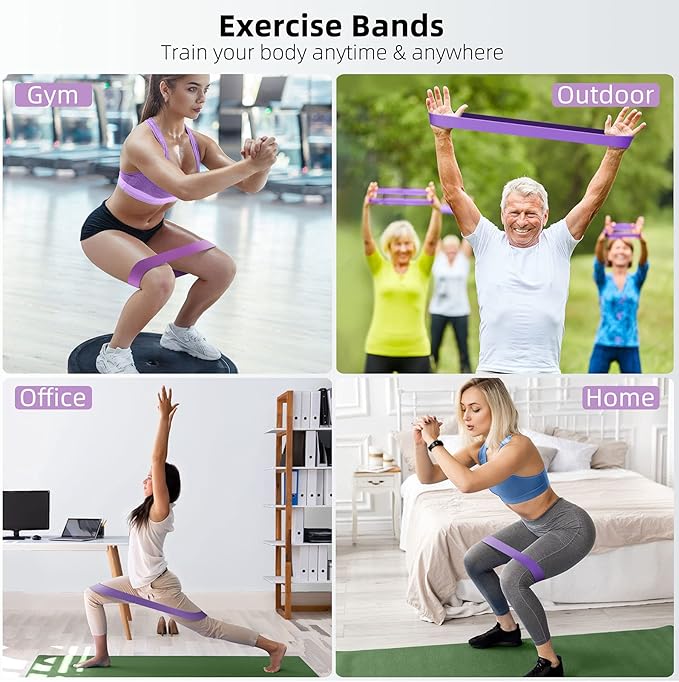 Resistance Bands for Working Out, Elastic Pilates Flexbands for Physical Therapy Yoga, Stretch Exercice Loop Bands for Booty Legs-FlexoryFit