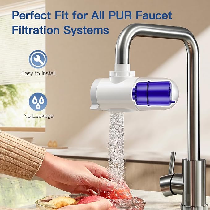 Faucet Water Filter Replacement for All PUR®, PUR®Plus Faucet Filtration Systems Compatible with NSF Certified Water Filter for Pur® RF-9999® and RF-3375, 3 Pack