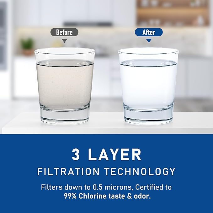 W10295370A Water Filter Replacement, Compatible with Whirlpool EDR1RXD1, EDR1RXD1B, Filter 1, Whirlpool WRSA71CIHZ, WRS571CIHV, WRS335SDHB, WRS335SDHM, WRS335SDHW, 4 Pack