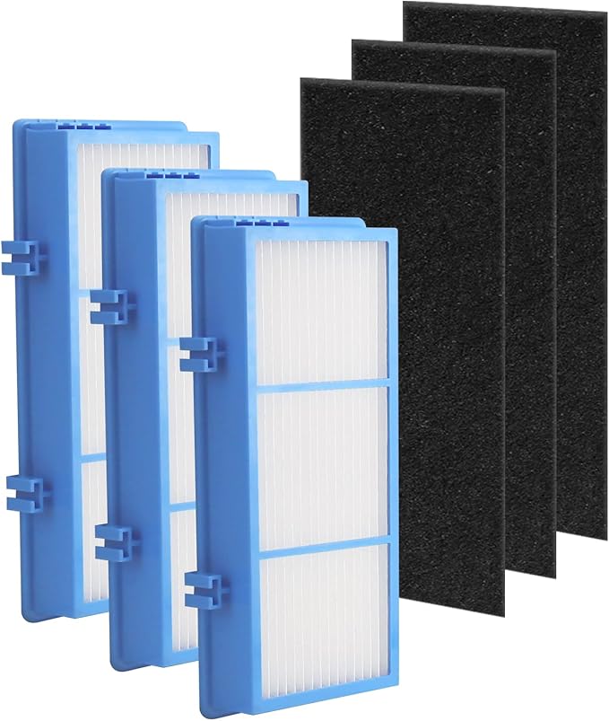 Improvedhand HAPF30AT Filter Replacement for Holmes AER1 Type Total Air Purifier, Fit for Holmes HAP242B-U HAPF30AT, 3 HEPA Filters and 3 Carbon Pre-Filters