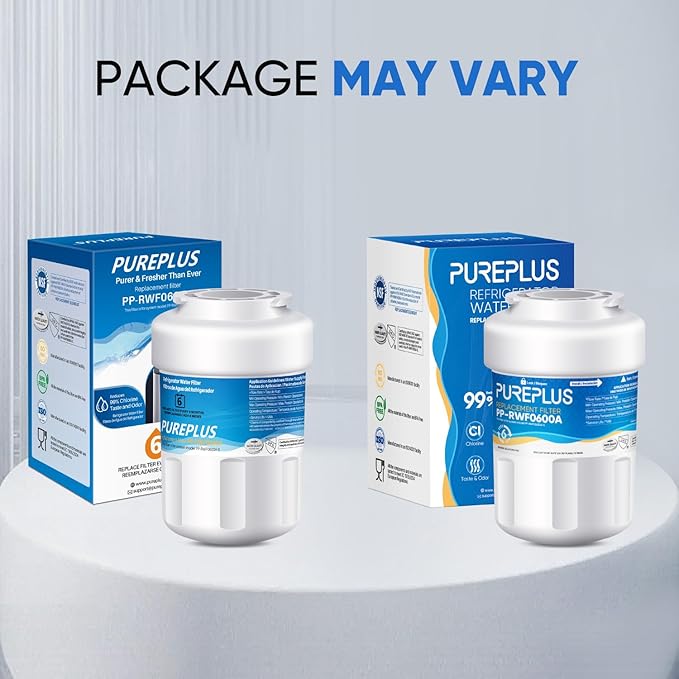 PUREPLUS Replacement for MWF® Refrigerator Water Filters, SmartWater® MWFP, MWFA, GWF, HDX FMG-1, Kenmore® 9991, WFC1201, RWF1060, 197D6321P006, 4 Pack