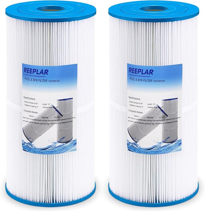 PWK35B Replaces Hot Springs Limelight Spa Filters, Compatible with Watkins 1642301-1, 78161, 78286, Filbur FC-3921, Hot Spring Limelight Series Filter Cartridge,35 sq.ft - 2 Pack